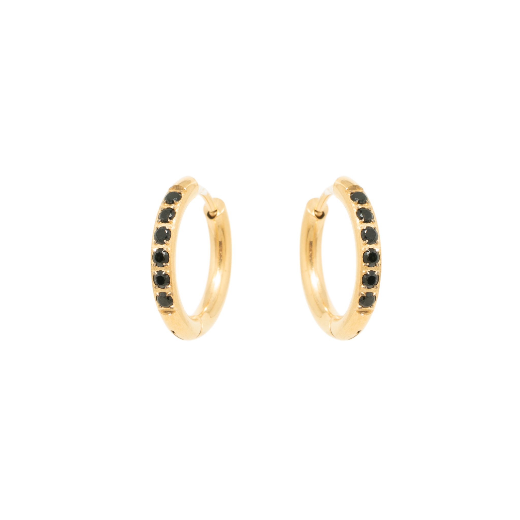 ARRACADAS HALO MINI NEGRAS